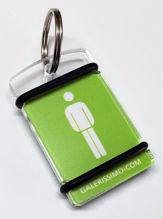 kleine herren-wc schluesselanhaenger hellgrün