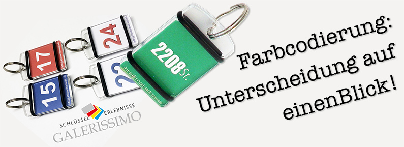 Schlüsselanhänger mit Farbcodierung